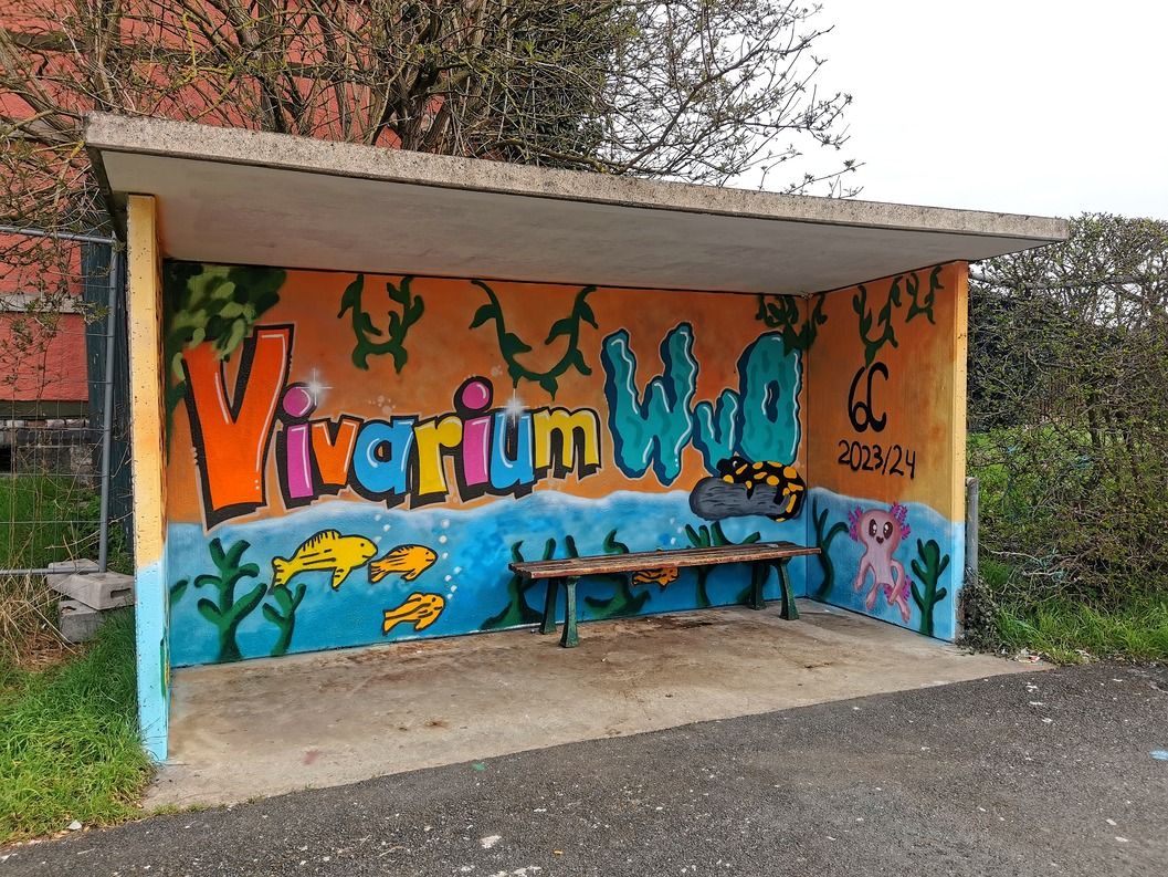 Sechstklässler verschönern Bushaltestelle